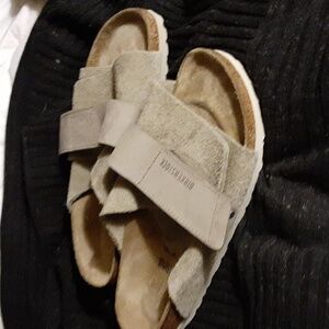 Birkenstock Kyoto Nubuck  L.Gray  Suede Sandals Sz L8M6